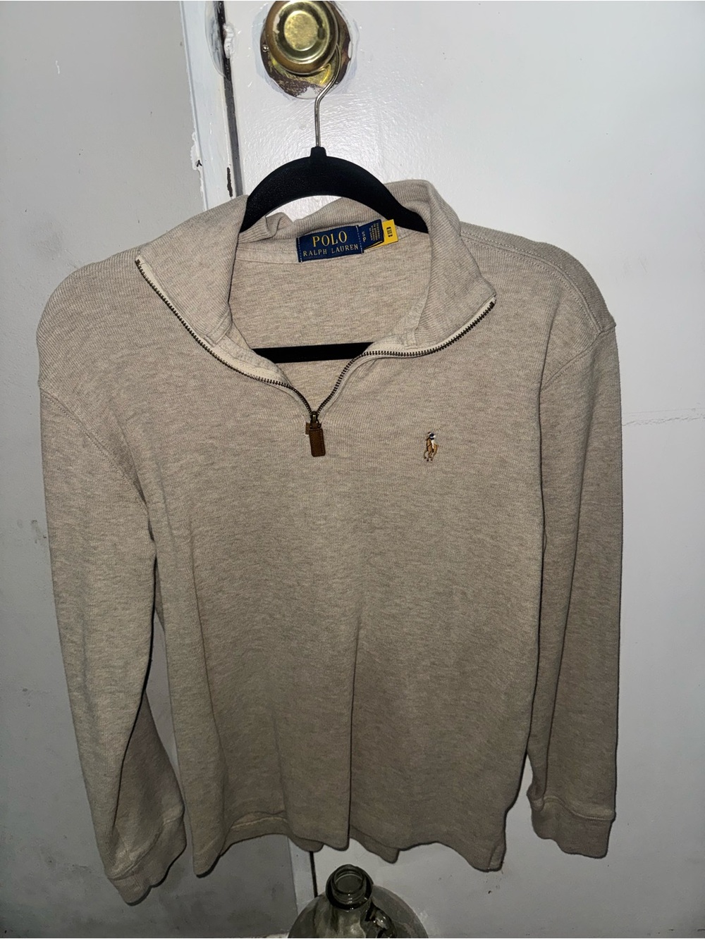 Ralph Lauren Beige Quarter-Zip Sweater